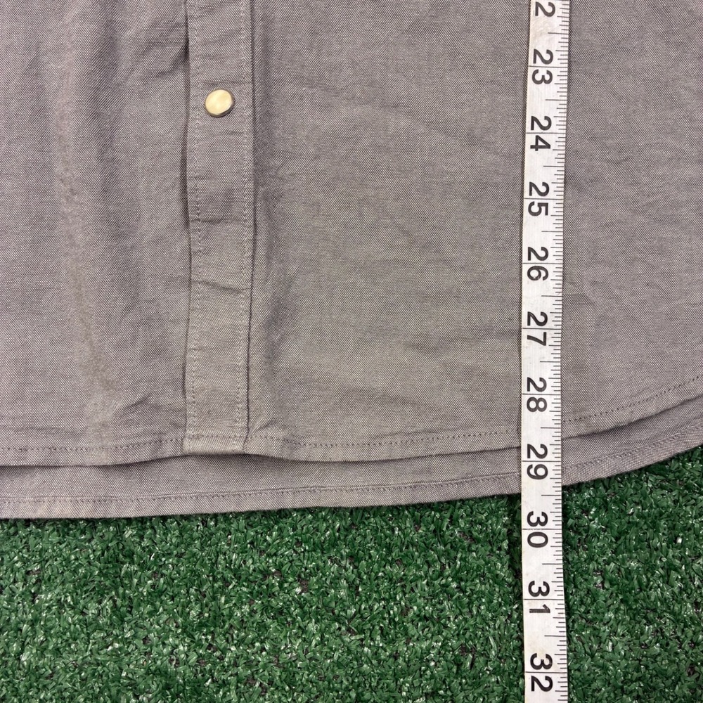Vintage Lucky Brand Pearl Snap Western Shirt Grey Saturday Stretch Mens Large - Picture 5 of 6